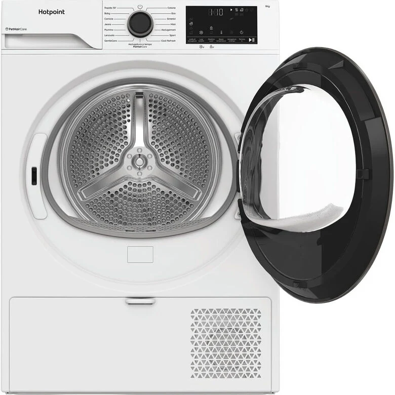Hotpoint Ariston HPT 93D BS IT, Capacità 9kg, classe D, EasyIron, Slim, PetHair Removal