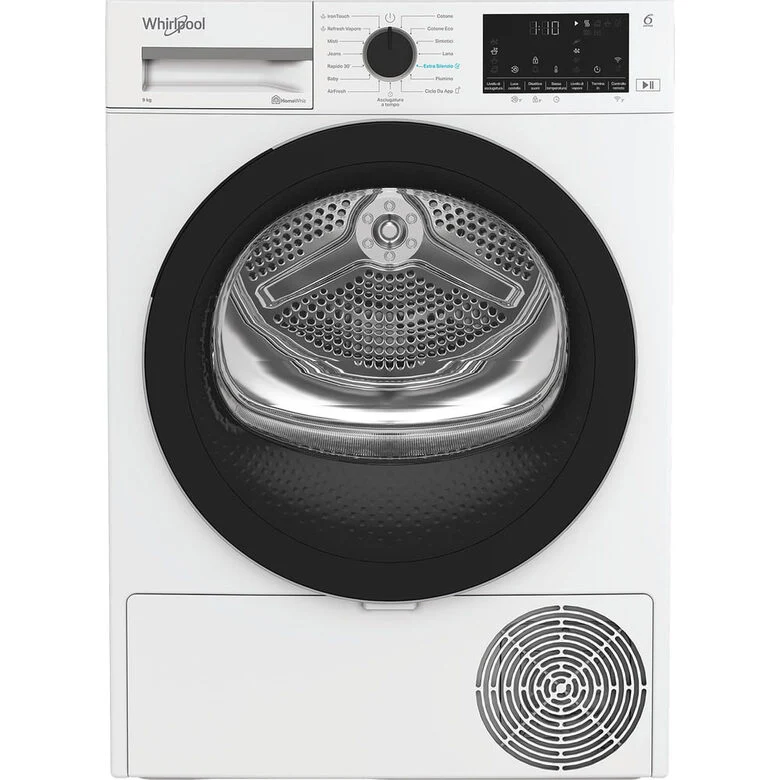 Whirlpool C WD R49M WBS IT Asciugatrice A Libera Installazione 9 Kg, Pompa Di Calore, Tecnologia 6° Senso, Quiet Mode, Classe C, Bianco