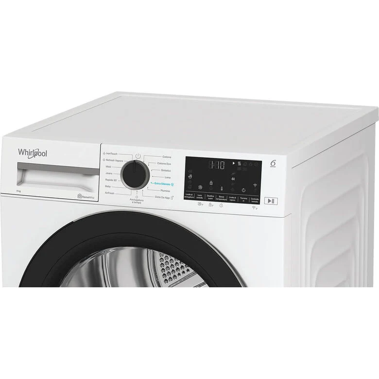 Whirlpool C WD R49M WBS IT Asciugatrice A Libera Installazione 9 Kg, Pompa Di Calore, Tecnologia 6° Senso, Quiet Mode, Classe C, Bianco