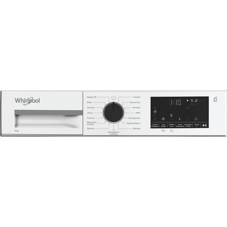 Whirlpool C WD 83M WBS IT, Capacità 8kg, classe D, colore White, Display digitale XL