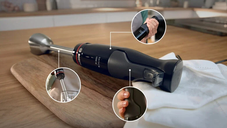 Bosch Serie 4 MSM4B623 frullatore 0,6 L Frullatore ad immersione 1000 W Antracite, Trasparente