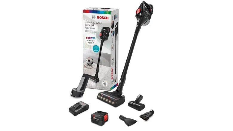 Bosch Serie 8 BCS82PWR25 aspirapolvere senza filo Nero, Rosso Senza sacchetto