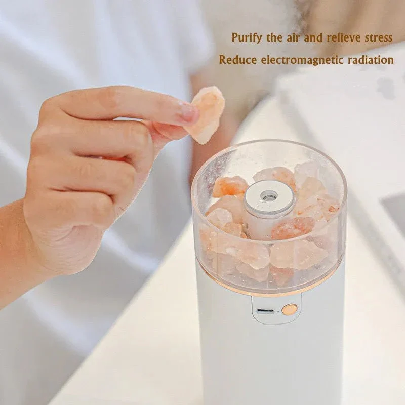 Crystal Salt Lamp Aromatherapy Bedroom Home Humidifier LED Lamp