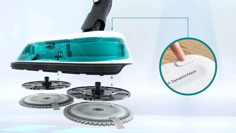 Bosch Scopa elettrica lavapavimenti 2in1 Unlimited 7 ProHygienic Aqua Bianco