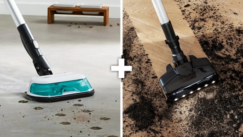 Bosch Scopa elettrica lavapavimenti 2in1 Unlimited 7 ProHygienic Aqua Bianco