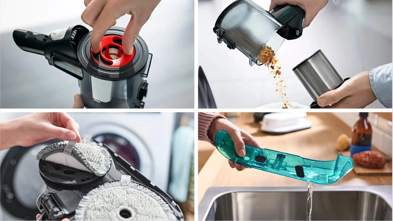 Bosch Scopa elettrica lavapavimenti 2in1 Unlimited 7 ProHygienic Aqua Bianco