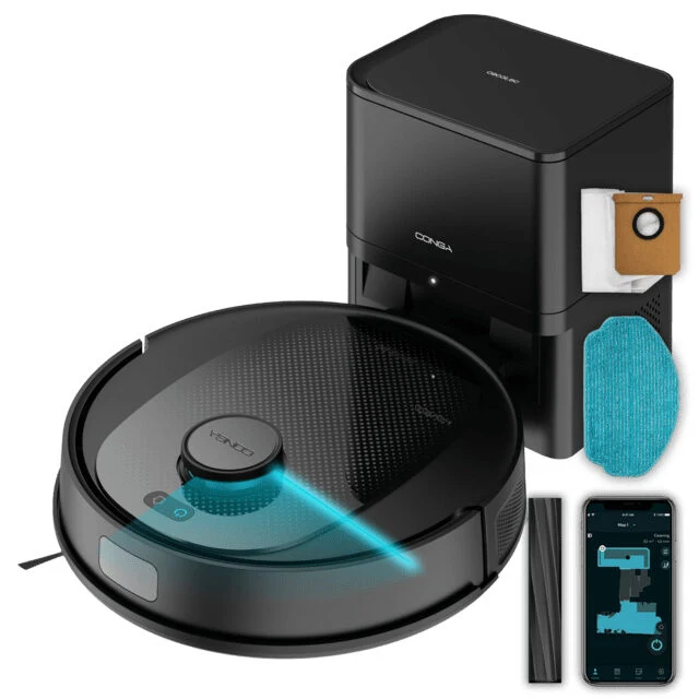 Cecotec Conga 7690 Immortal Max Home Robot aspirapolvere Senza sacco Wi-Fi 5000Pa 3200mAh Nero