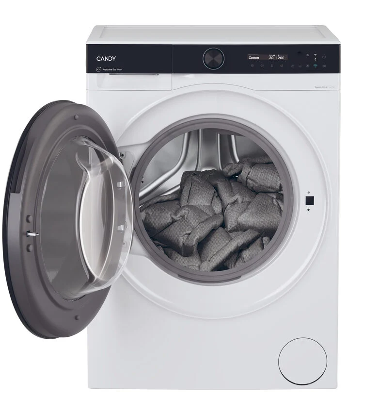 Candy BWS 6106B8-S Lavasciuga A Libera Installazione 10 Kg, 1600 Giri, Prowash&Dry, Wi-Fi + Bluetooth, Proactive Ecowash, Soft Drum, Classe D, Nero Bianco