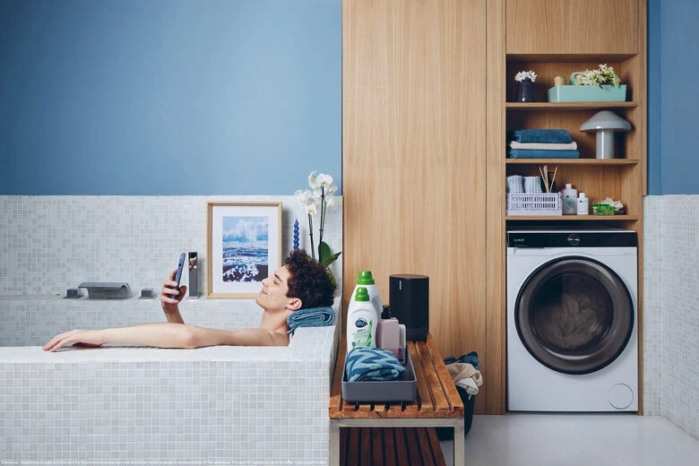 Candy BWS 6106B8-S Lavasciuga A Libera Installazione 10 Kg, 1600 Giri, Prowash&Dry, Wi-Fi + Bluetooth, Proactive Ecowash, Soft Drum, Classe D, Nero Bianco