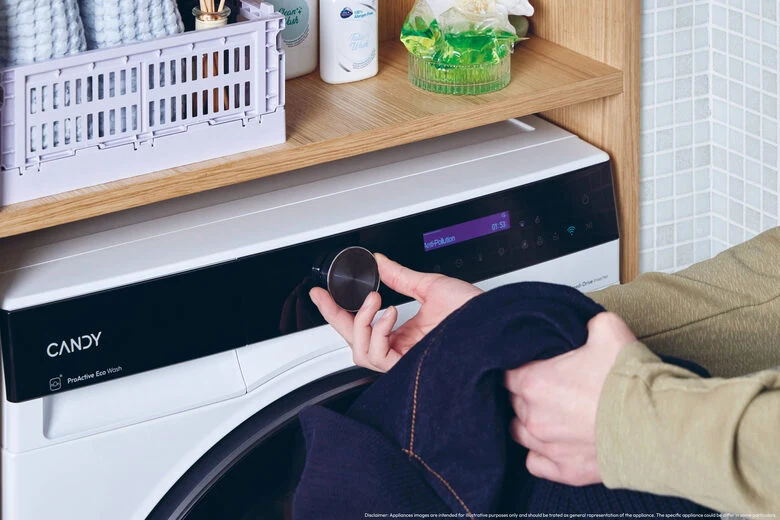 Candy BWS 6106B8-S Lavasciuga A Libera Installazione 10 Kg, 1600 Giri, Prowash&Dry, Wi-Fi + Bluetooth, Proactive Ecowash, Soft Drum, Classe D, Nero Bianco