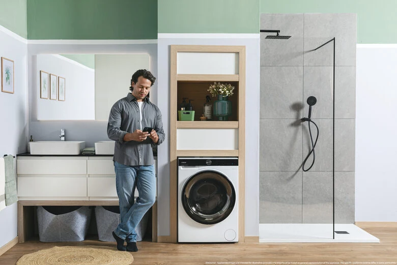 Candy BWS 6106B8-S Lavasciuga A Libera Installazione 10 Kg, 1600 Giri, Prowash&Dry, Wi-Fi + Bluetooth, Proactive Ecowash, Soft Drum, Classe D, Nero Bianco