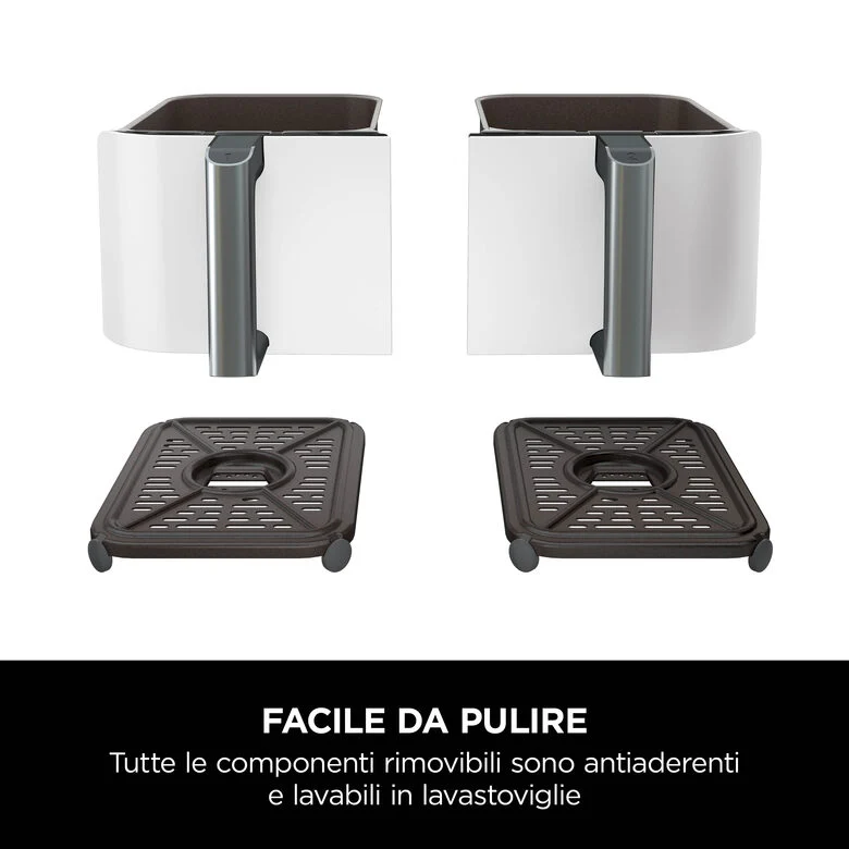 Ninja AF400EU Doppia 9,5 L Indipendente 2470 W Friggitrice ad aria calda Bianco