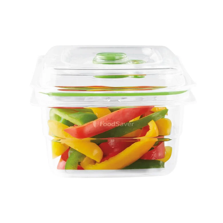 FoodSaver FFC005X recipiente per cibo Quadrato Scatola 1,2 L Verde, Trasparente 1 pz