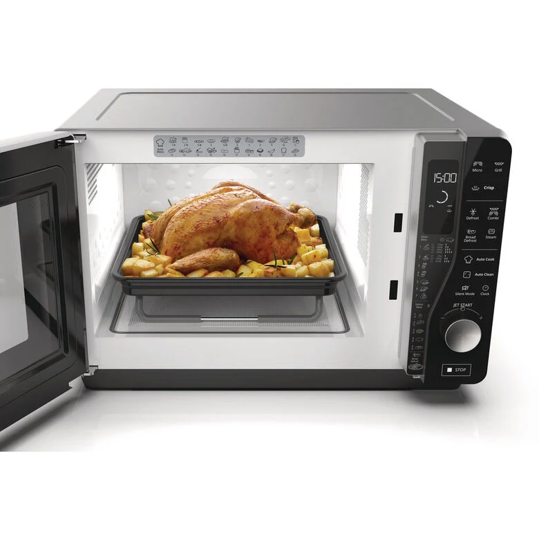 Whirlpool MWF 427 SL Superficie piana Microonde combinato 25 L 800 W Nero, Argento