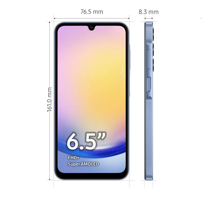Samsung Galaxy A25 5G Display sAMOLED 6.5" FHD+, Android 14, 6GB RAM, 128GB, Batteria 5.000 mAh, Memoria espandibile fino a 1TB, Blue