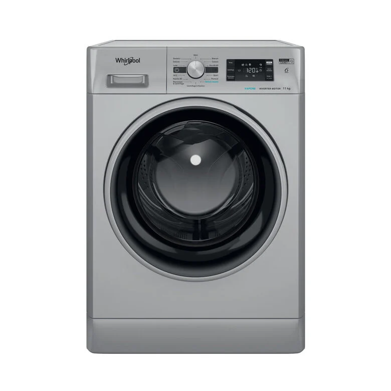 Whirlpool FFB 116 SILVER IT Lavatrice A Libera Installazione 11 Kg, 1400 Giri, Tecnologia 6° Senso, FreshCare+, Igiene Vapore, Classe A, Argento