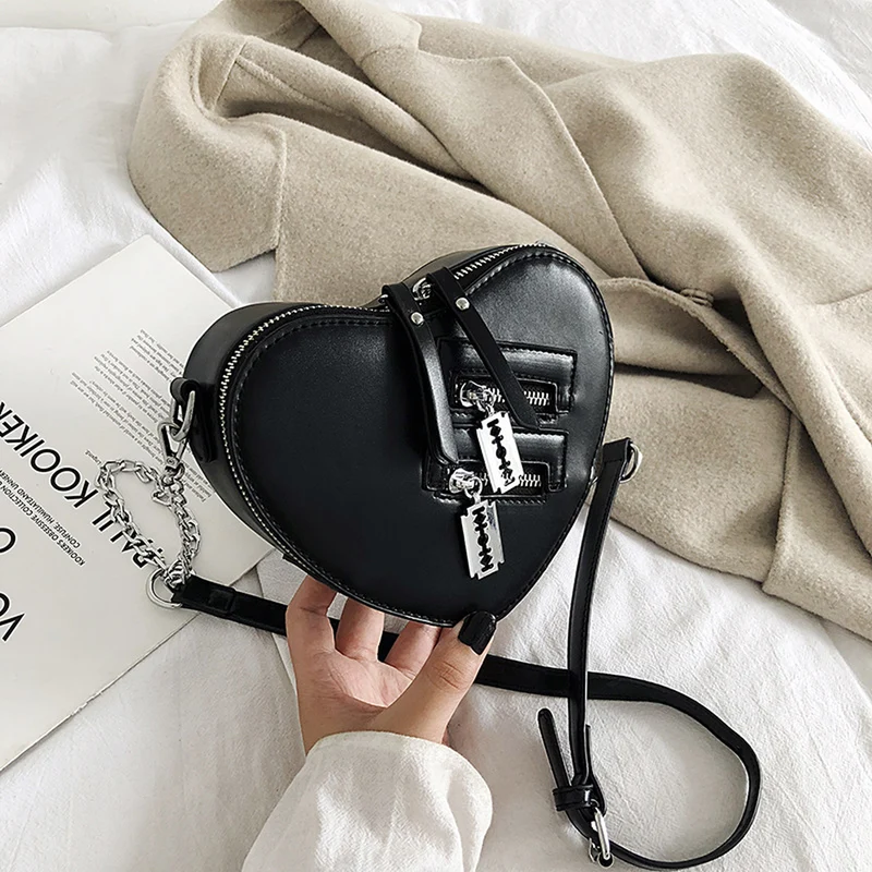 Heart-Shaped Chain Shoulder Bag