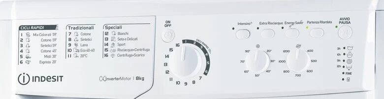 Indesit EWC 81283 W IT N lavatrice Caricamento frontale 8 kg 1200 Giri/min D Bianco