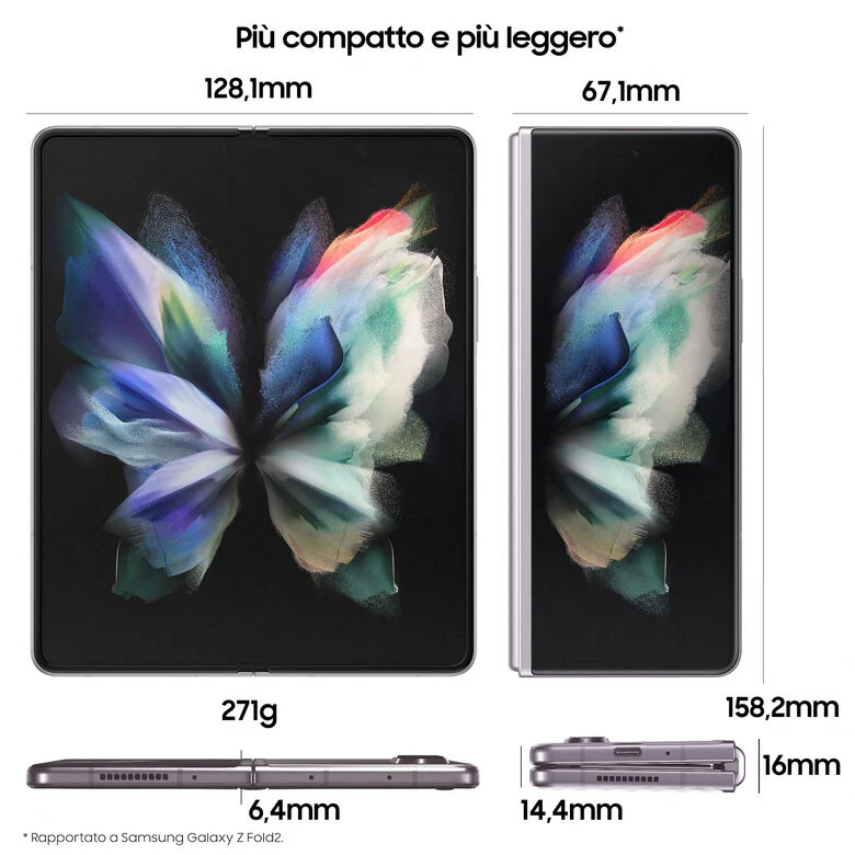 Samsung Galaxy Z Fold3 5G 256GB Phantom Silver RAM 12GB Display 6,2"/7,6" Dynamic AMOLED 2X