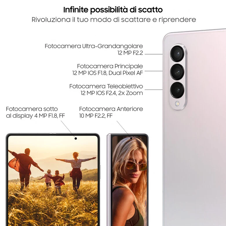 Samsung Galaxy Z Fold3 5G 256GB Phantom Silver RAM 12GB Display 6,2"/7,6" Dynamic AMOLED 2X