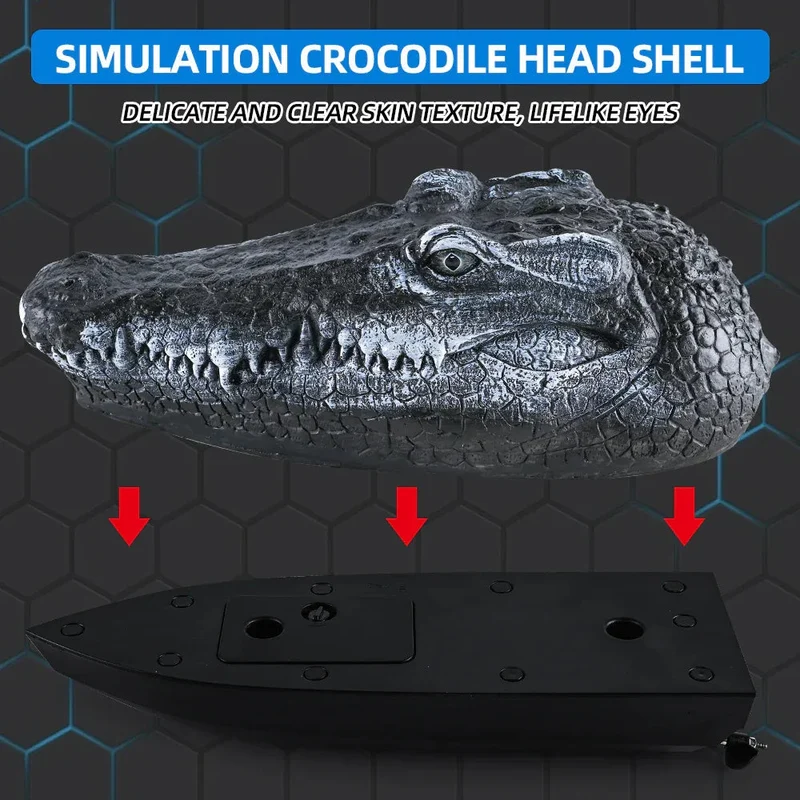 Simulated Crocodile Head Remote-Controlled Water Boat Toy