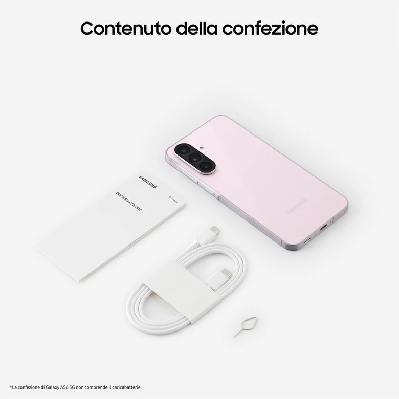 Samsung Galaxy A56 5G, Smartphone con Funzioni intelligenti, Display Super AMOLED 6.7”, 8GB RAM, 128GB, Camera 50MP, Batteria 5.000 mAh, IP67, Awesome Pink