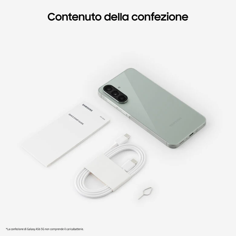 Samsung Galaxy A56 5G, Smartphone con Funzioni intelligenti, Display Super AMOLED 6.7”, 8GB RAM, 128GB, Camera 50MP, Batteria 5.000 mAh, IP67, Awesome Olive