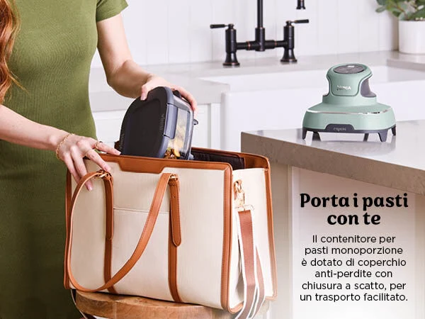 Ninja CRISPi Singolo 3,8 L 1700 W Friggitrice ad aria calda Blu, Grigio, Trasparente