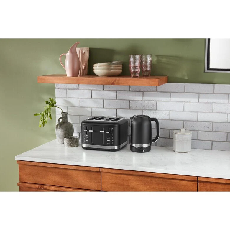 KitchenAid 5KMT4109EBM 7 Tostapane 4 fetta/e 1640 W Nero, Acciaio inox