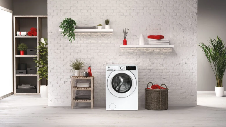 Hoover HW 48AMC/1-S H-WASH 500 Lavatrice A Libera Installazione 8 Kg, 1400 Giri, Classe A, Motore Inverter EcoPower, Bianco