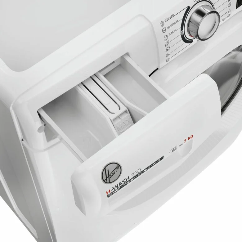 Hoover H3WP4474TAM6/1-S H-WASH 350 Lavatrice Slim A Libera Installazione 7 Kg, 1400 Giri, Classe A, Inverter, Wi-fi, Bianco