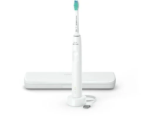 Philips 3100 series Sonicare Spazzolino Elettrico Sonico Bianco, con custodia da viaggio HX3673/13