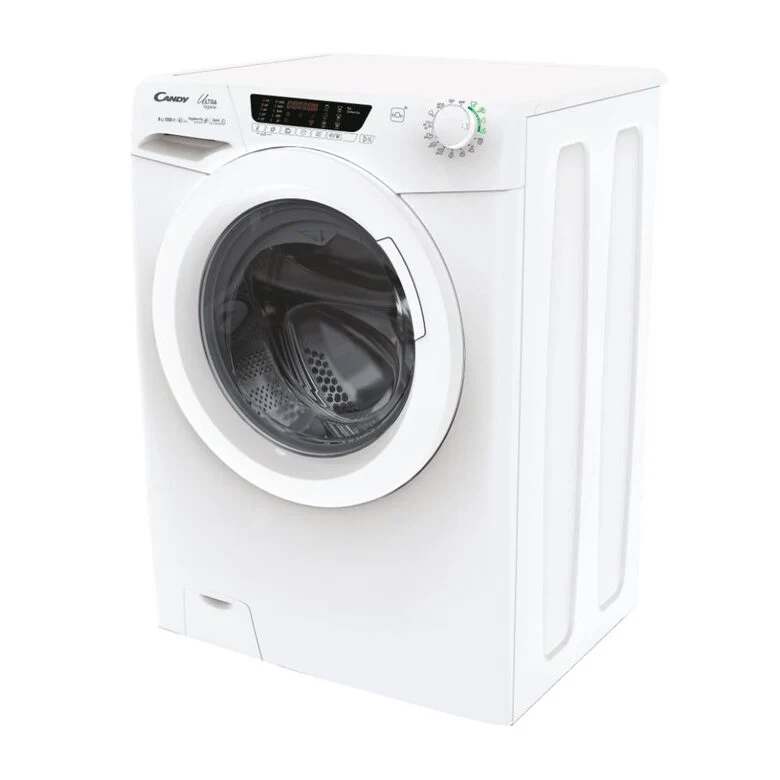 Candy Ultra Hygiene Ultra, Lavatrice Carica Frontale 8 KG, 10% più efficente della classe A, 1200 giri, Bianco, Inverter, Wi-Fi, Ciclo Igiene, HE 1284TWM6/1-S
