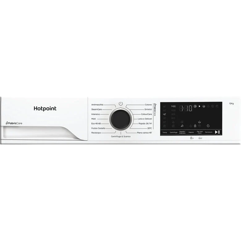 Hotpoint Ariston HB 123 CARE IT Délica Lavatrice A Libera Installazione 12 Kg, 1300 Giri, Motore Inverter, Pethair Care, Classe A, Bianco