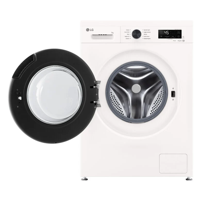 LG F2NX10S7NWB Lavatrice A Libera Installazione 7 Kg, 1200 Giri, Motore Direct Drive Inverter, Filtro Ispezionabile, Classe A, Bianco