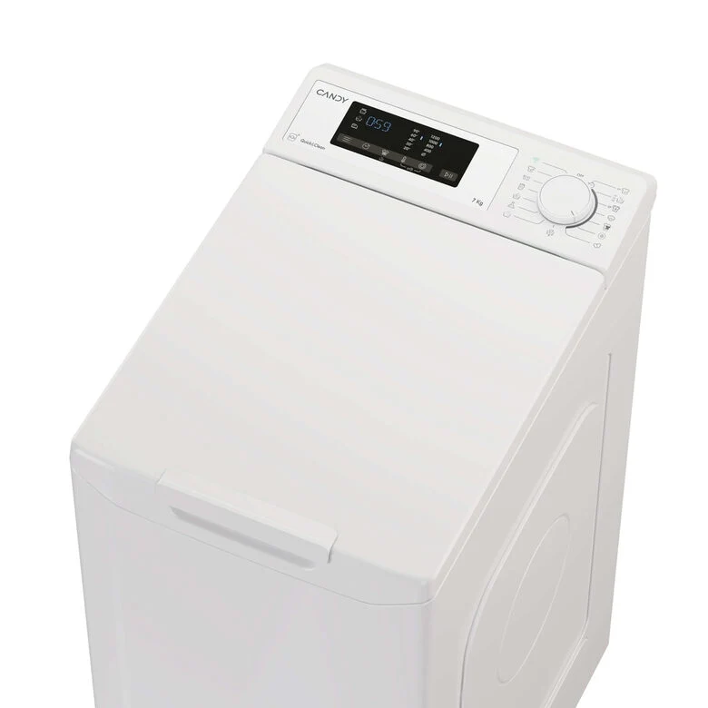 Candy TCA273D2-S ProWash 300 Lavatrice A Libera Installazione A Carica Dall'alto 7 Kg, 1200 Giri, Wi-Fi, 8 Cicli Rapidi, Classe D, Bianco