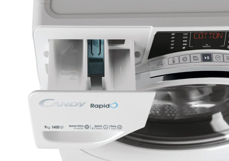 Candy RapidÓ RO 1496DWMCT/1-S lavatrice Caricamento frontale 9 kg 1400 Giri/min A Bianco