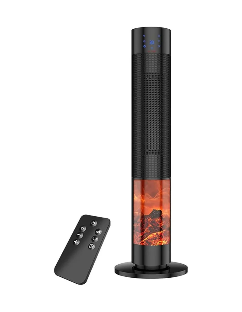 Dcg Stufa in Ceramica con Potenza 2000w Altezza 78cm Effetto Fiamma
