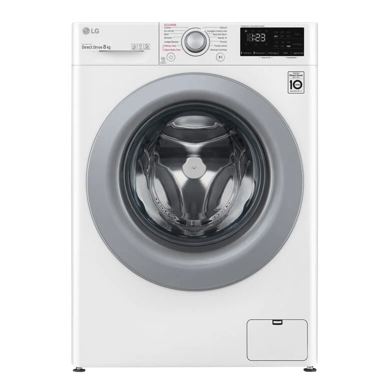 LG F2WV3S7S4E Serie V3 Lavatrice Slim A Libera Installazione 7 Kg, 1200 Giri, AI DD™, Lavaggio A Vapore, Inverter Direct Drive, Classe D, Bianco