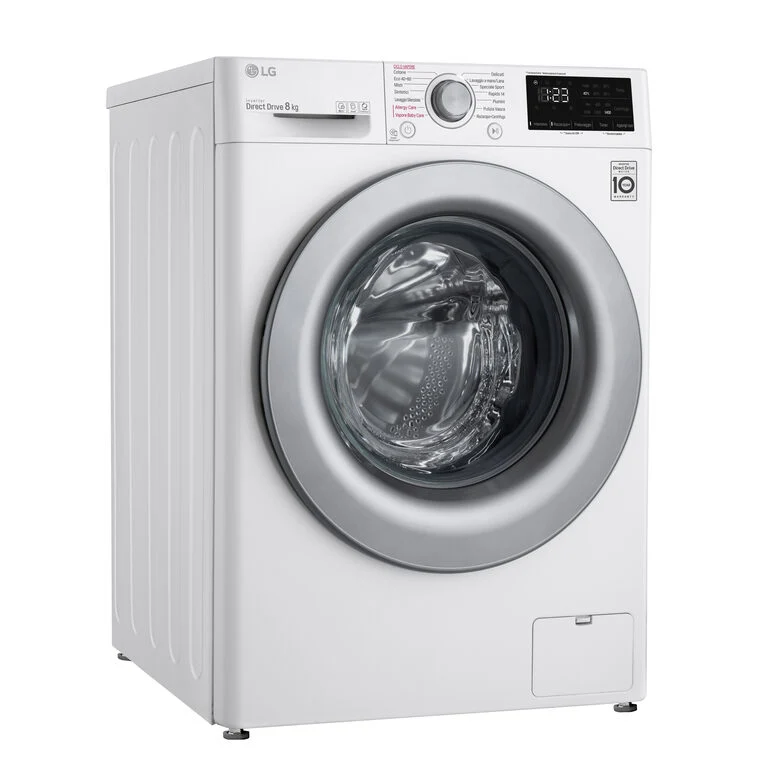 LG F2WV3S7S4E Serie V3 Lavatrice Slim A Libera Installazione 7 Kg, 1200 Giri, AI DD™, Lavaggio A Vapore, Inverter Direct Drive, Classe D, Bianco