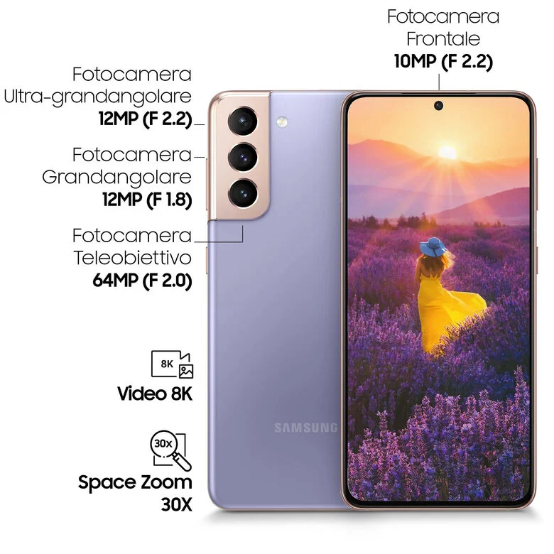 Samsung Galaxy S21 5G 128 GB Display 6.2" Dynamic AMOLED 2X Phantom Violet
