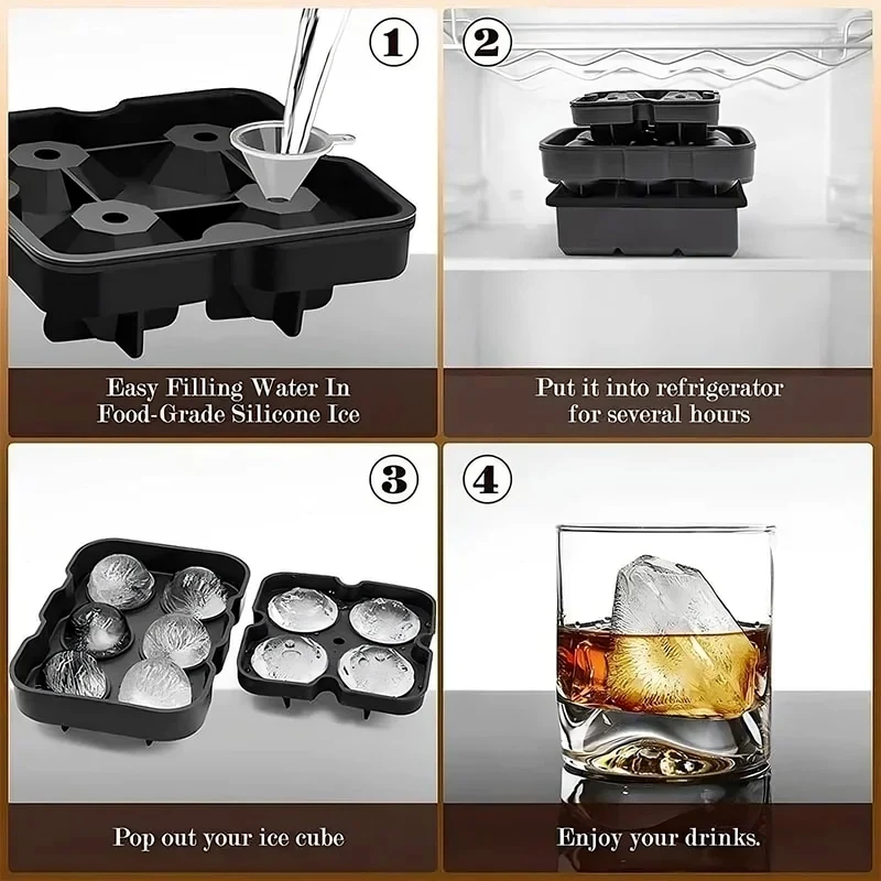 Silicone Ice Ball Mold Tray