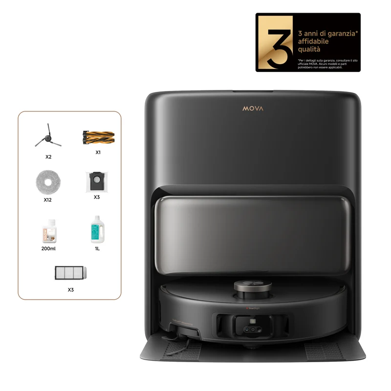 Dreame MOVA V50 Ultra Complete Robot aspirapolvere Nero