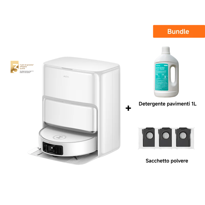 Dreame MOVA Z60 Ultra Roller Standalone + Sacchetto della polvere + 1L Detergente per Pavimenti
