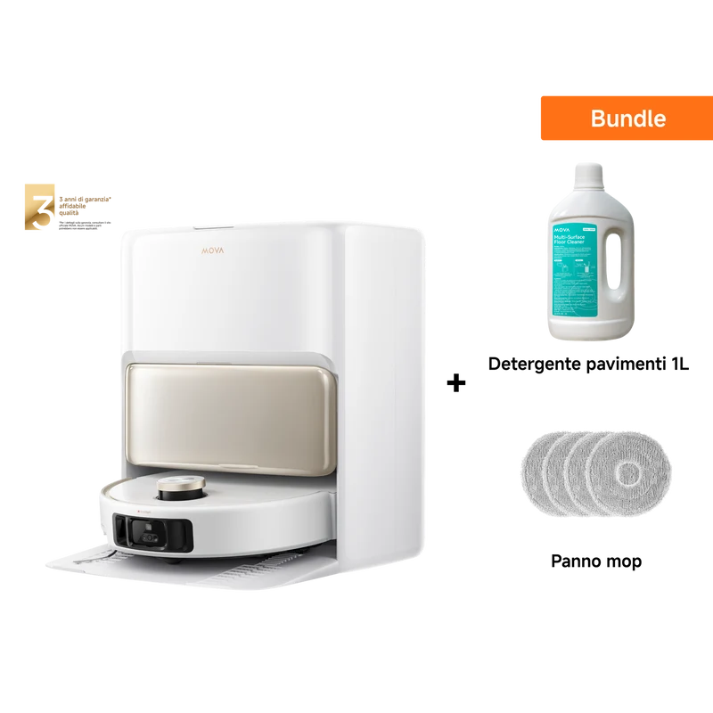 Dreame MOVA V50 Ultra Complete Robot aspirapolvere + Panni per mocio + 1L Detergente