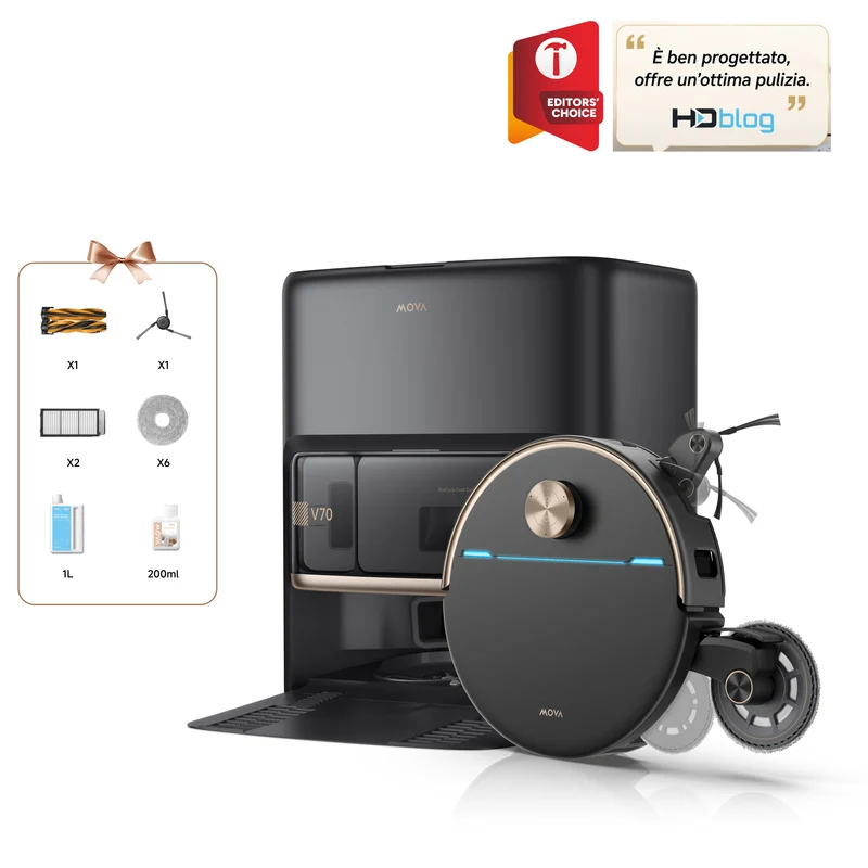 Robot aspirapolvere Dreame MOVA V70 Ultra Complete X Nero