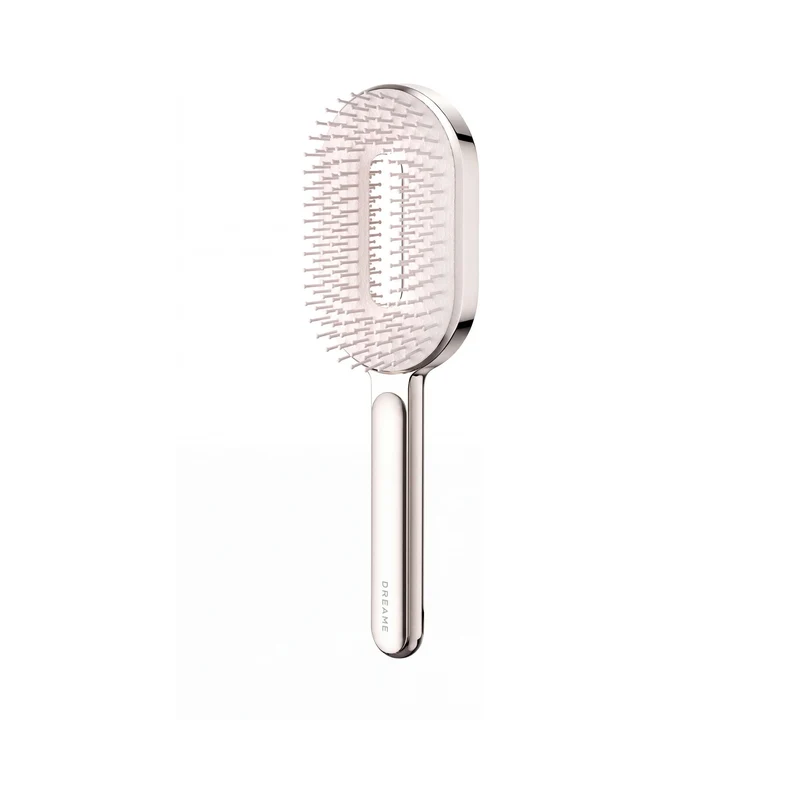Spazzola per capelli rotonda imbottita dorata