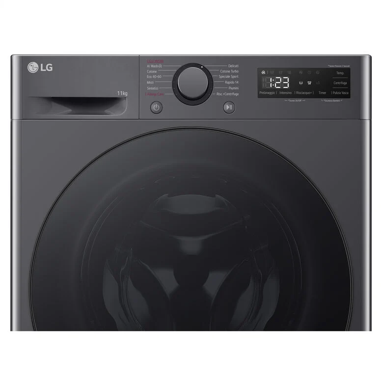 LG F4R5011TSMB Lavatrice 11kg AI DD, Classe A-10%, 1400 giri, TurboWash, Vapore