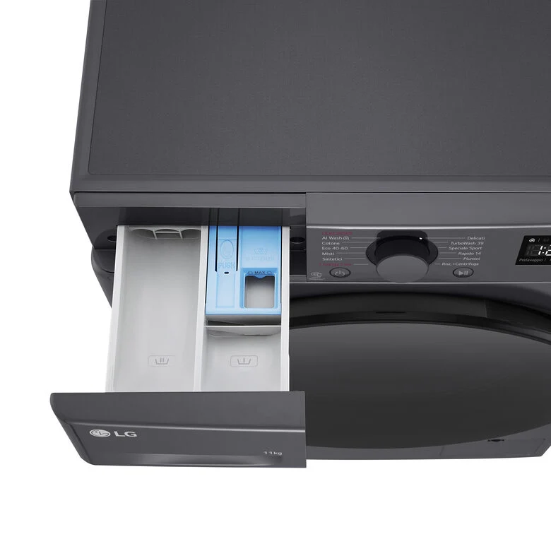 LG F4R5011TSMB Lavatrice 11kg AI DD, Classe A-10%, 1400 giri, TurboWash, Vapore