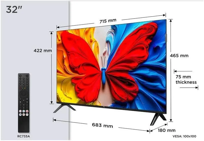 TCL 32" Smart TV QLED 32S59K FHD 60Hz HDR Nero Android TV Italia (Black)